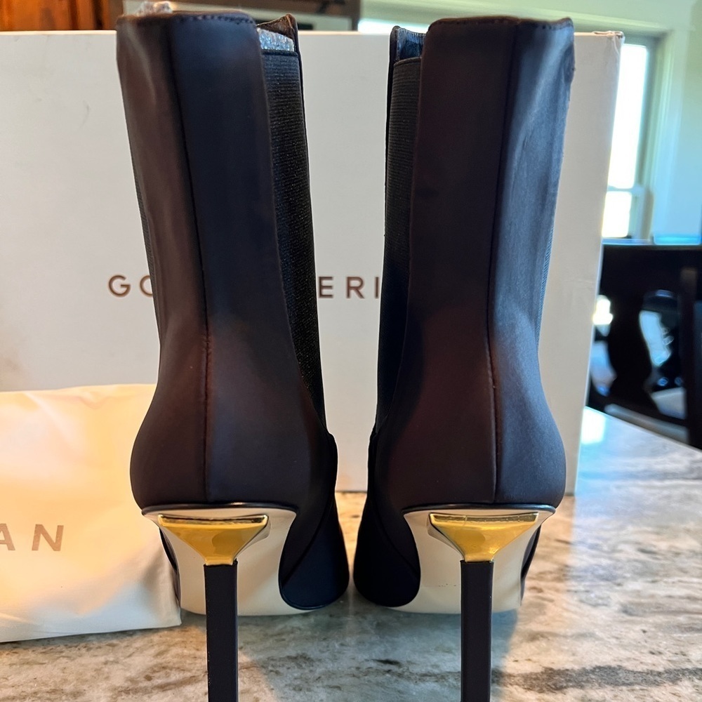 Good American Kickstand Neoprene Stiletto Boots Ankle Chocolate Brown Booties - Picture 7 of 7